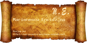 Marienescu Enciána névjegykártya